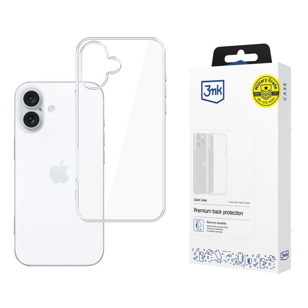Silikonowe etui na Apple iPhone 16 Plus - 3mk Clear Case zdjęcie 1