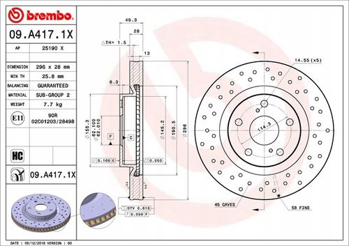 TARCZA HAM PRZOD 296X28 V XTRA BREMBO na Arena.pl