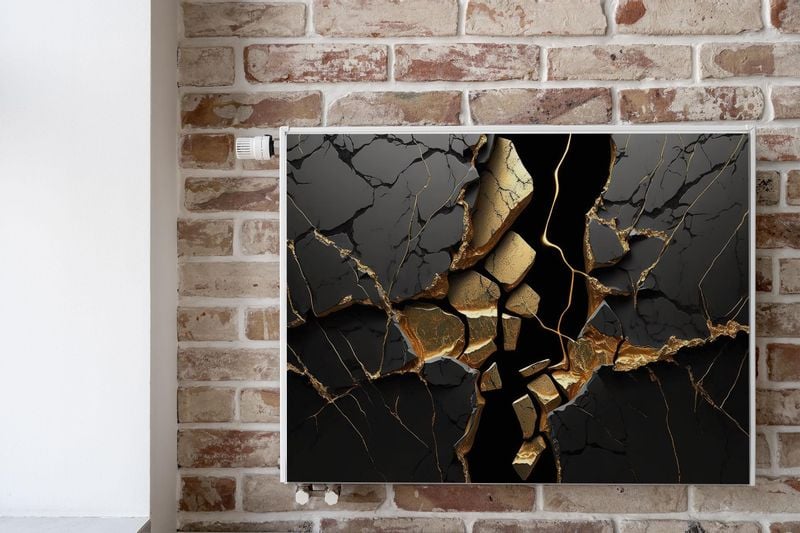 Osłona Magnetyczna Grzejnika Czarny MARMUR Abstrakcja 3D 100cm x 60cm zdjęcie 6