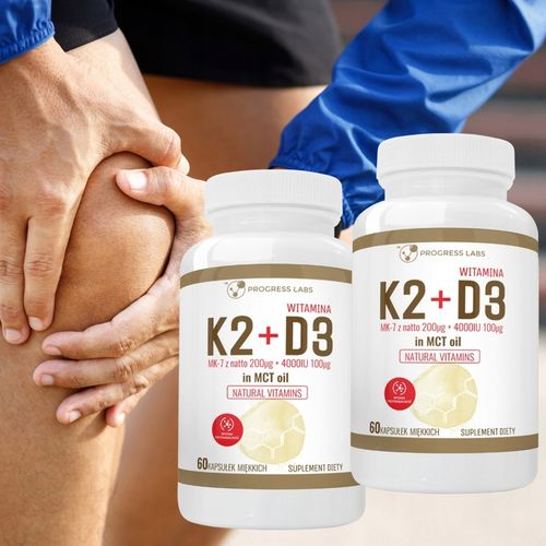 WITAMINA K2 MK-7 200mg+D3 4000IU OLEJU MCT 2 x 60 kapsułek na Arena.pl