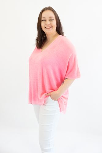 Różowa Oversizowa Bluzka Sweterek UNI na Arena.pl