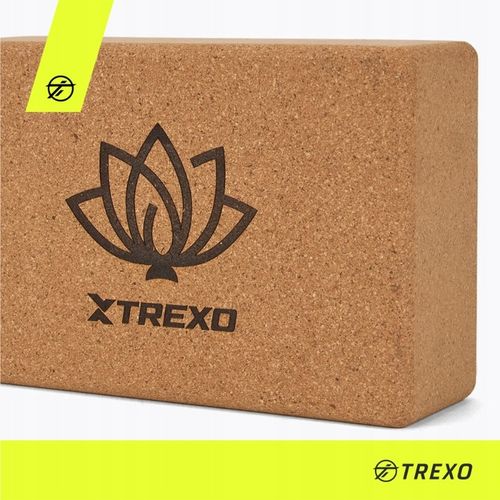 Kostka do jogi pilates TREXO korkowa TXO-B4Z077-NC NATURALNA TRWAŁA 22x14x7 na Arena.pl