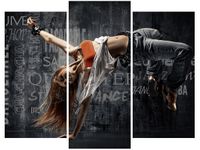 OBRAZ DZIEWCZYNA TAŃCZĄCA BREAKDANCE