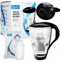 Dzbanek filtrujący szklany Dafi Crystal LED CZARNY z wkładem classic x 1