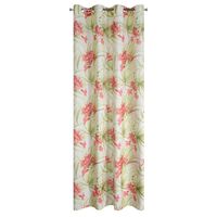 Zasłona na przelotkach w kwiaty MARI 140x250 zielona + czerwona