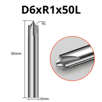 Frez promieniowy ćwiartkowy VHM Rozmiar: D6xR1x50L