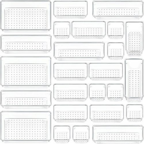 ORGANIZERY DO SZUFLADY NA PRZYBORY KOSMETYKI PRZEZROCZYSTE ZESTAW 25 na Arena.pl