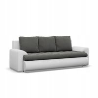 KANAPA FORESTA VELVET SKÓRA BIAŁO SZARA Rozkładana Wygodna Funkcja Spania