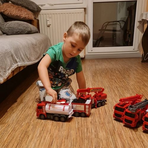 Wóz Strażacki Zabawka dla Dzieci Straż Pożarna Duży Zestaw 6 szt Ciężarówka na Arena.pl