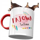 Kubek Czerwony Dla Szefowej Fajowa Szefowa Kubek Z Nadrukiem Ze Zdjęciem