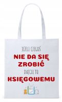 Dla Księgowej Księgowego Torba Eco Biała Shopper Z Nadrukiem Ze Zdjęciem