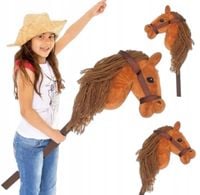 HORSE KOŃ NA PATYKU KIJU ZABAWKA GŁOWA KONIA HOBBY KONIK Z GRZYWĄ DŹWIĘK