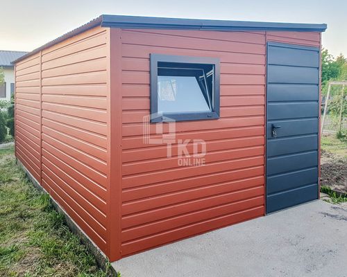 Schowek Domek Ogrodowy 2,5x4m Drzwi 3x Okno Jasny Brąz Antracyt Dach TKD241 na Arena.pl