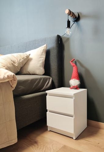 Szafka nocna, dwie szuflady stolik nocny, biała, salon sypialnia biuro na Arena.pl