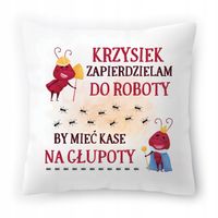Poduszka Dla Krzyśka Na Urodziny Ze Zdjęciem Na Prezent Biała 40X40 Cm