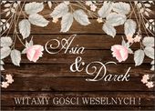 TABLICE powitalna na ślub rustykalna wesele 70x50