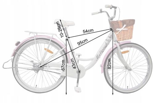 ROWER MIEJSKI DAMSKI 26" NA KOMUNIĘ RAMA 17" KOŁA 26" BAGAŻNIK OŚWIETLENIE na Arena.pl