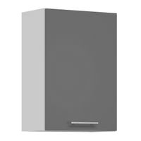 Tiffany T-5/G50 Szary połysk MDF szafka wisząca drzwiczki, półki, szybko