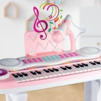 ORGANY Pianinko Różowe Z MIKROFONEM 37 klawiszy NAGRYWANIE MP3 + TABORET