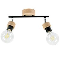 Lampa sufitowa MARJOLAINE 2834274 metalowa loftowe czarne drewno