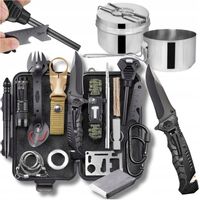 Mega Zestaw Surwiwalowy Przetrwania Wojskowy +MENAŻKA TURYSTYCZNA METALOWA