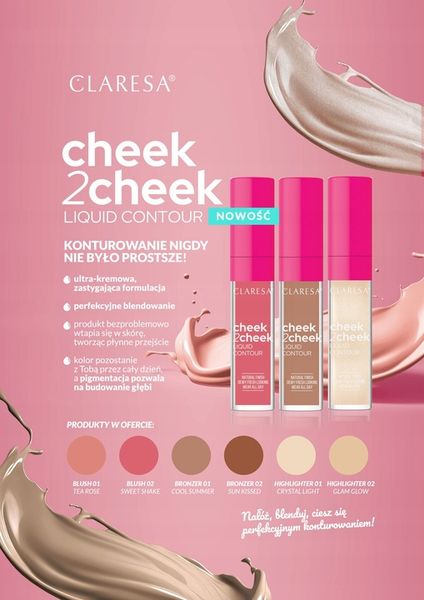 Claresa Bronzer w płynie cheek2cheek 01 Cool summer zdjęcie 2
