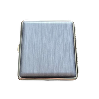 Niebieska Papierośnica Metalowa Gładkie Szczotkowane Wykończenie Gentelo