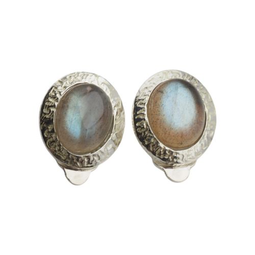 Klipsy - Labradoryt owalny w srebrze młotkowanym na Arena.pl