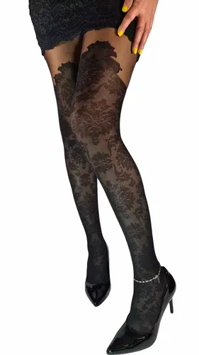 Zniewalające Rajstopy W Kwiaty - Durdonata LivCo Corsetti S na Arena.pl