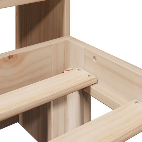 Łóżko z regałem, bez materaca, 140x190 cm, sosnowe na Arena.pl