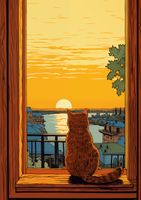 Plakat 42x59,4cm Zachód przez Kocie Oczy