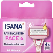 ISANA PACE 6 WKŁADY DO MASZYNKI DO GOLENIA 6-OSTRZOWE DLA KOBIET 4 SZT