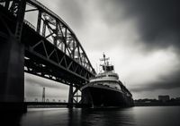 Plakat 29,7x21cm Statek przy Moście