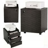 Kontenerek biurowy na kółkach z szufladami na kluczyk mobilna szafka czarna