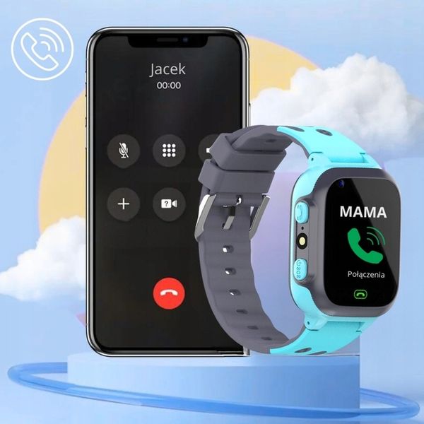 B SMARTWATCH DLA DZIECI ZEGAREK LOKALIZATOR SOS GPS APARAT SIM GRY +GRATIS zdjęcie 3