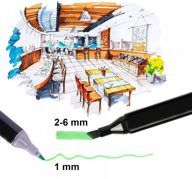 MARKERY ALKOHOLOWE FLAMASTRY MAZAKI PISAKI DWUSTRONNE Torba PREMIUM SET zdjęcie 6