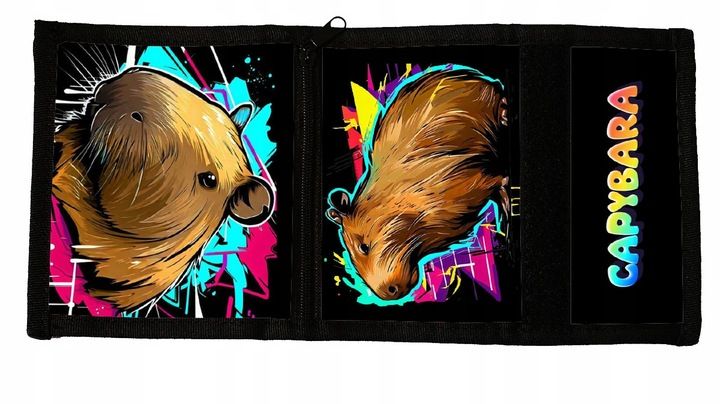 Portfel Kapibara Capybara Portfelik Materiałowy młodzież Dziecięcy zdjęcie 3
