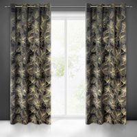 Zasłona gotowa na przelotkach STELLA 140x250 Eurofirany czarno/złota