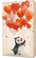 Obraz 40x70cm Pingwinek z Balonami