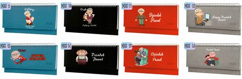 Terminarz dziadek i babcia 2026 tygodniowy kalendarz leżący biurkowy na Arena.pl