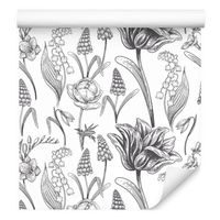 Tapeta do salonu kwiaty polne tulipany jaskier