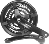 Mechanizm korbowy trekking city MTB czarny Shimano FC-TY301 48/38/28 170mm