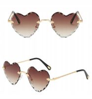 OKULARY BEZRAMKOWE SERCA PRZECIWSŁONECZNE Damskie Glamour Filtr UV400 +Etui