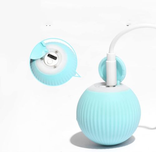 INTERAKTYWNA UCIEKAJĄCA PIŁKA DLA KOTA PSA ZABAWKA ELEKTRYCZNA NIEBIESKA na Arena.pl