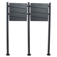 18446  Podwójna skrzynka pocztowa z okienkami grafitowa stojąca