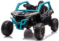 Auto na Akumulator KAWASAKI 2x100W 24V5AH Ekoskóra Koła Eva Pilot Niebieski