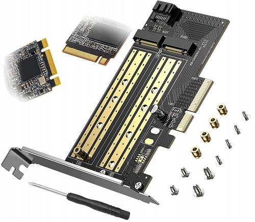 Adapter PCIe 3.0 x4 do dysku SSD M.2 NVMe i SATA kontroler karta rozszerzeń na Arena.pl