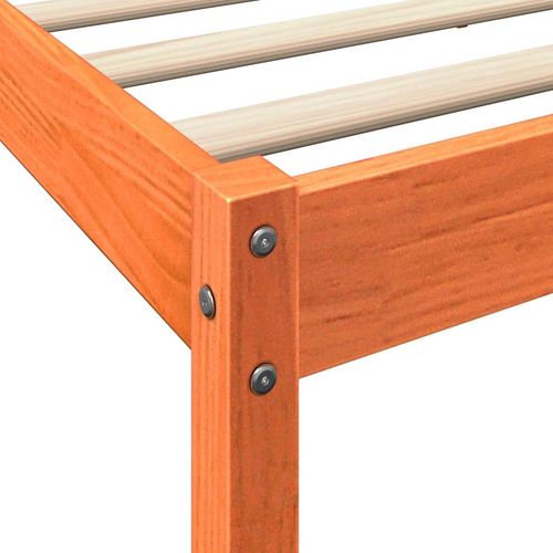 Łóżko z regałem, bez materaca, woskowy brąz, 200x200cm, sosnowe na Arena.pl