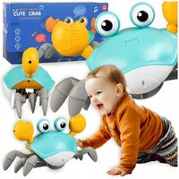 CHODZĄCY UCIEKAJĄCY PEŁZAJĄCY KRAB INTERAKTYWNY AKUMULATOR GRA ŚWIECI LED