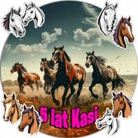 OPŁATEK NA TORT 20CM - KOŃ HORSE DEKORACJA URODZINOWA + IMIĘ 15CM 18CM